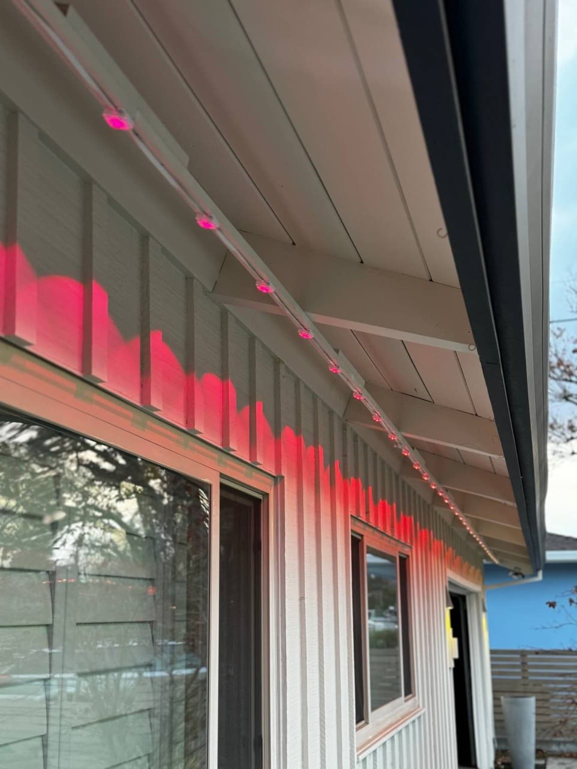 Red roofline installed by SWFL Permanent Lighting