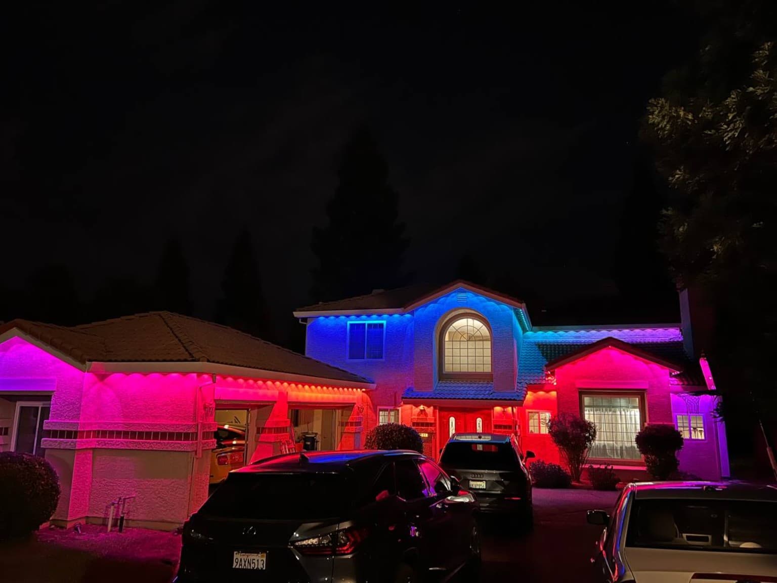 Pink + blue installed by SWFL Permanent Lighting