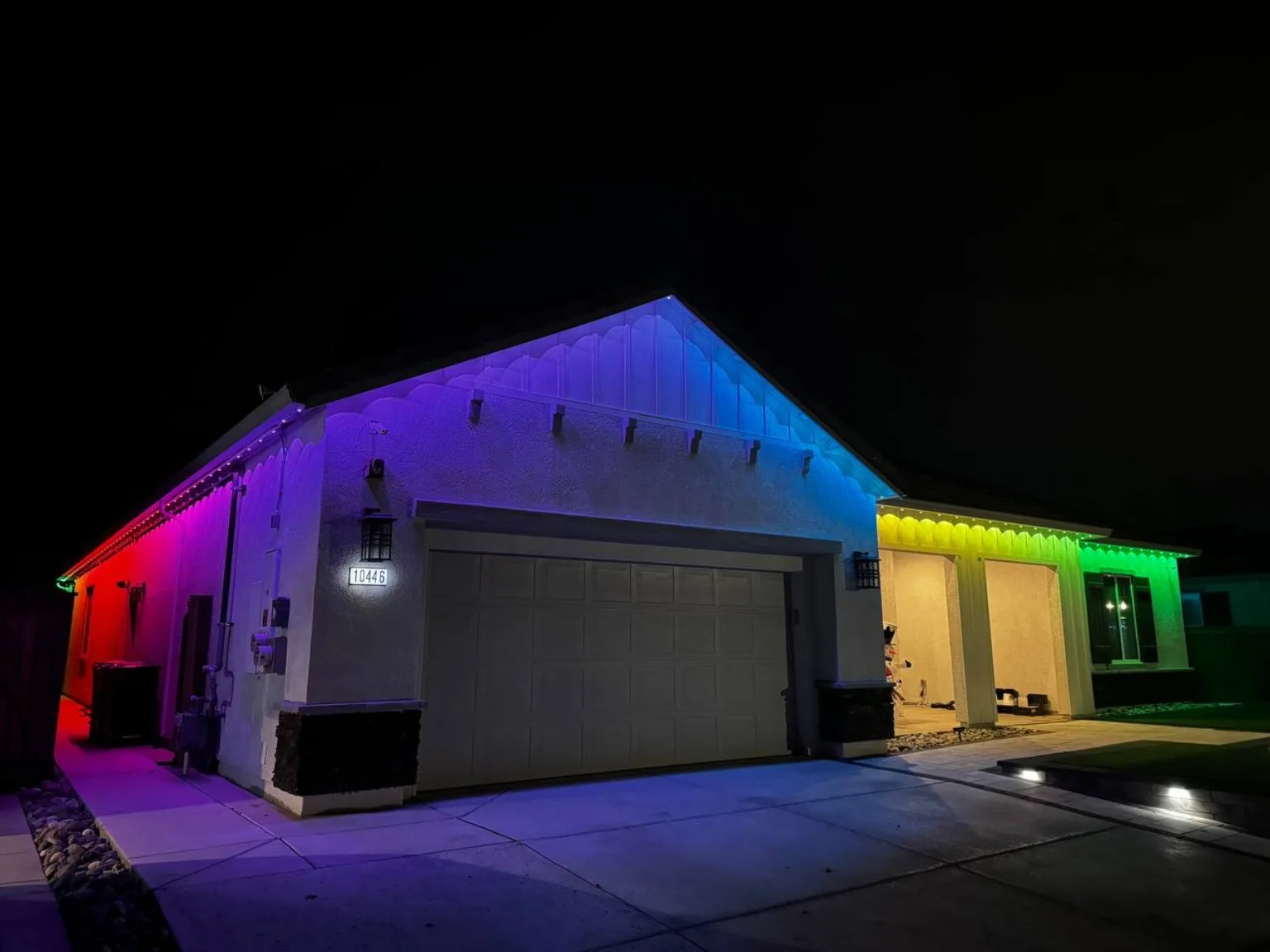 Colorful permanent lighting scene